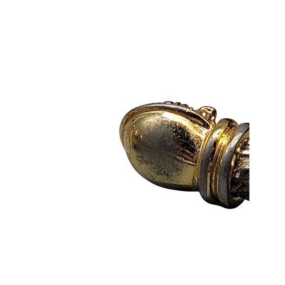 Twisted Cable Open Cuff Bracelet Lion Head End Caps Adjustable Silver/Gold Tone - Picture 10 of 16